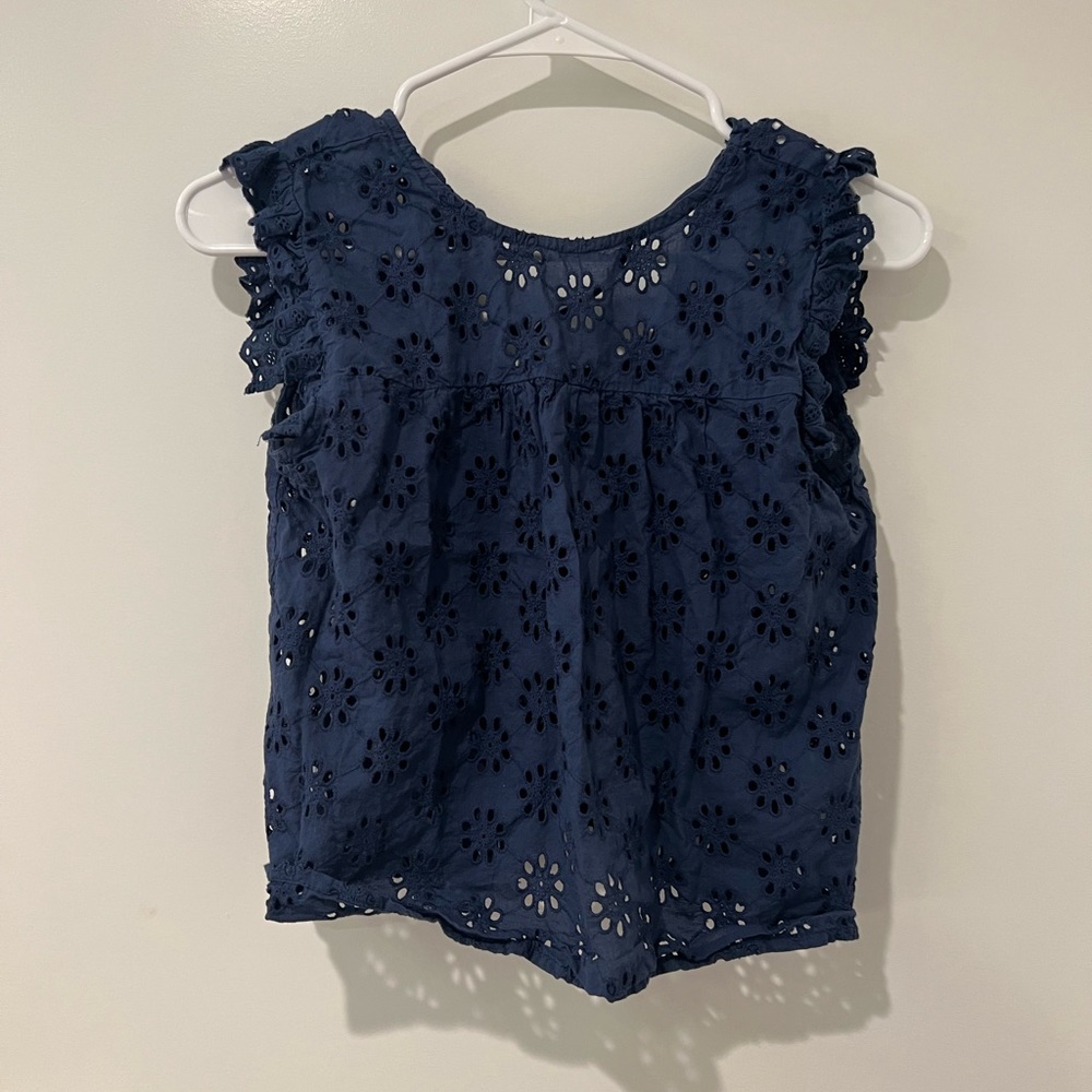 Navy Crew Neck Blouse